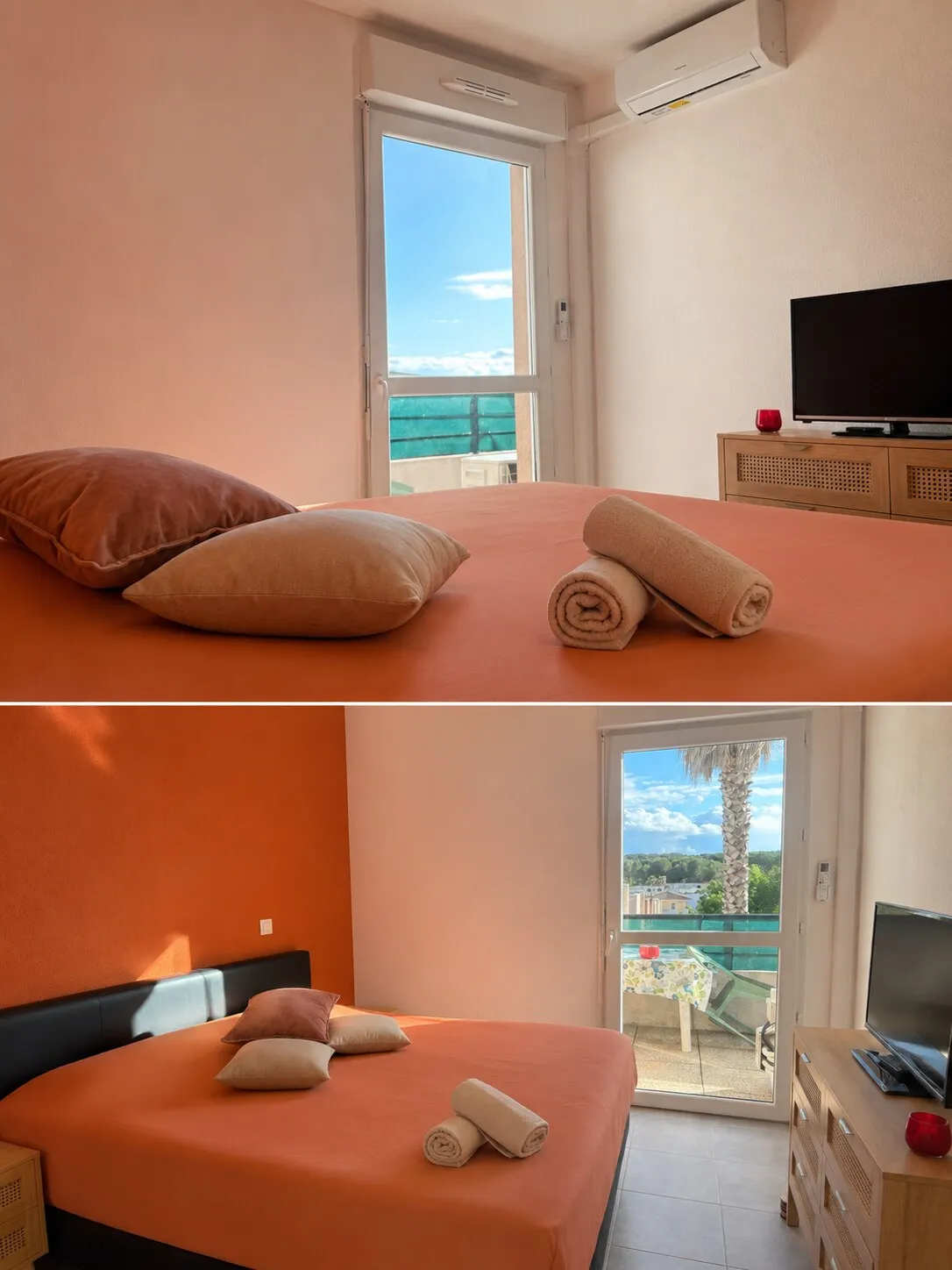 Chambre lumineuse de l'appartement en location à Jacou